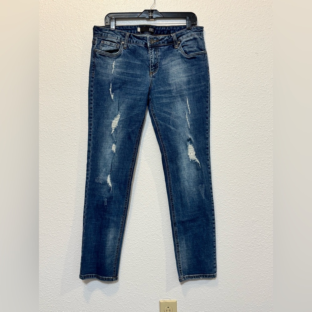 KUT from the Kloth Catherine Boyfriend Jeans Distressed Womens 10